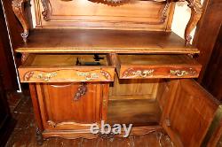 French Antique Walnut Louis XV Buffet Cabinet