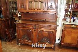 French Antique Walnut Louis XV Buffet Cabinet