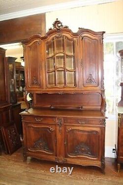 French Antique Walnut Louis XV Buffet Cabinet