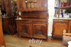 French Antique Walnut Louis XV Buffet Cabinet