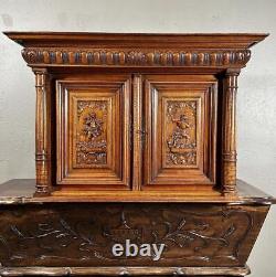 French Antique Walnut Wall/Key Cabinet with Greek Mythical Figures