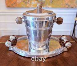 French Art Deco burr walnut cocktail cabinet / Dry Bar Server France 1930's