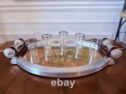 French Art Deco burr walnut cocktail cabinet / Dry Bar Server France 1930's