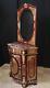 French Boulle Inlay Cabinet And Mirror Stand Credenza Dressing Table