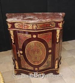 French Boulle Inlay Cabinet and Mirror Stand Credenza Dressing Table