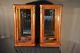 French Burl Wood Mirrored Display Cabinets With Ormolu Mounts