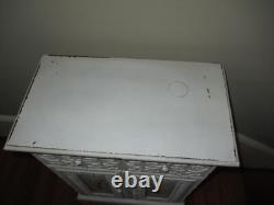 French Country Ornate Carved Vintage Shabby Chic Accent Cabinet w Painted Doors