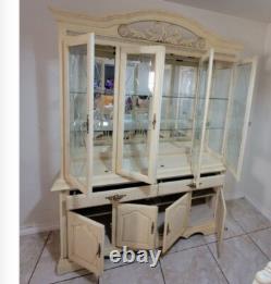 French Country Style Vintage China Cabinet