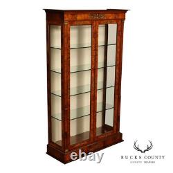 French Empire Style Burl Wood Vitrine Display Cabinet