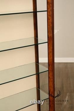French Empire Style Burl Wood Vitrine Display Cabinet