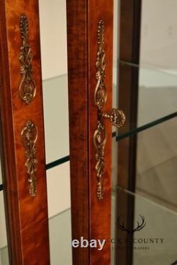 French Empire Style Burl Wood Vitrine Display Cabinet