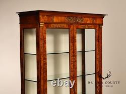 French Empire Style Burl Wood Vitrine Display Cabinet