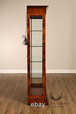 French Empire Style Burl Wood Vitrine Display Cabinet