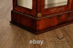 French Empire Style Burl Wood Vitrine Display Cabinet