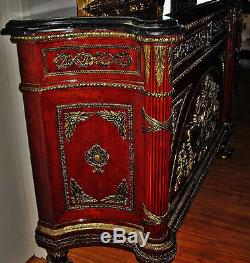 French Empire Style Heavily Ormolu Mounted Claw Feet Cabinet Credenza Server