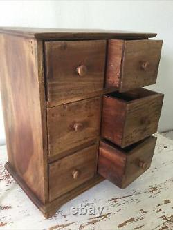 French Handcrafted SPICE CABINET HARDWOOD CHEST OF DRAWERS APOTHECARY FARMHOUSE