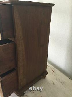 French Handcrafted SPICE CABINET HARDWOOD CHEST OF DRAWERS APOTHECARY FARMHOUSE