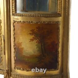 French Louis XVI Style Vernis Martin Decortated Gilt Wood & Ormolu Vitrine c1890