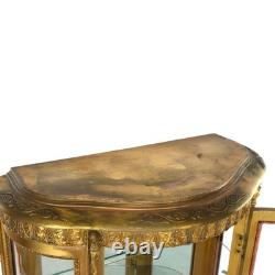 French Louis XVI Style Vernis Martin Decortated Gilt Wood & Ormolu Vitrine c1890