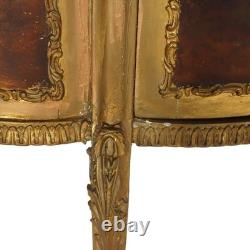 French Louis XVI Style Vernis Martin Decortated Gilt Wood & Ormolu Vitrine c1890