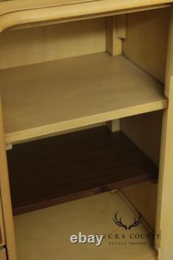 French Provincial Style Vintage Painted China Cabinet