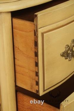 French Provincial Style Vintage Painted China Cabinet