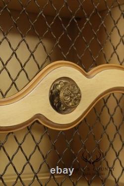 French Provincial Style Vintage Painted China Cabinet