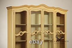 French Provincial Style Vintage Painted China Cabinet