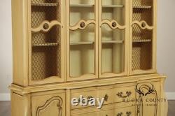 French Provincial Style Vintage Painted China Cabinet