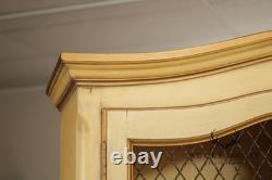 French Provincial Style Vintage Painted China Cabinet