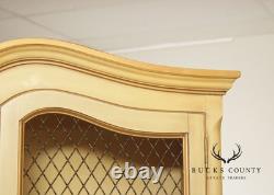 French Provincial Style Vintage Painted China Cabinet