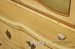 French Provincial Style Vintage Painted China Cabinet