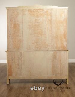 French Provincial Style Vintage Painted China Cabinet