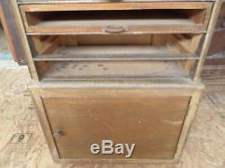 French antique haberdashery notions store display cabinet 50s