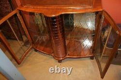 Fruitwood Art Deco Style or Mid Century Bar with Mirrored Decoration