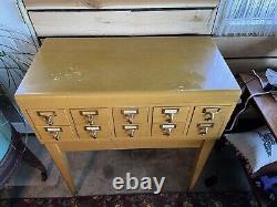 Gaylord Bros. Library Card Catalog 10 Drawer Wood MCM Mid Century Modern