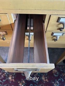 Gaylord Bros. Library Card Catalog 10 Drawer Wood MCM Mid Century Modern