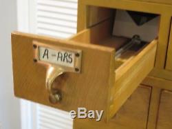 Gaylord Brothers Vintage 25 Drawer Library Card Catalog Cabinet On Stand 1950's