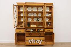 Georgian Farmhouse Vintage Pine China Cabinet, Saginaw #54475