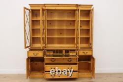Georgian Farmhouse Vintage Pine China Cabinet, Saginaw #54475
