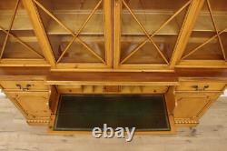 Georgian Farmhouse Vintage Pine China Cabinet, Saginaw #54475