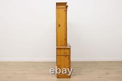 Georgian Farmhouse Vintage Pine China Cabinet, Saginaw #54475