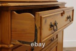 Georgian Farmhouse Vintage Pine China Cabinet, Saginaw #54475