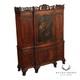 Georgian Style Hand Painted Mahogany Breakfront Cabinet