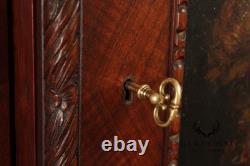 Georgian Style Hand Painted Mahogany Breakfront Cabinet