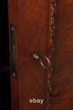 Georgian Style Hand Painted Mahogany Breakfront Cabinet