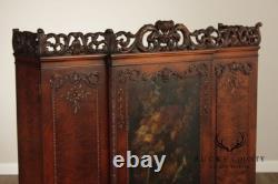 Georgian Style Hand Painted Mahogany Breakfront Cabinet