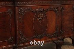 Georgian Style Hand Painted Mahogany Breakfront Cabinet