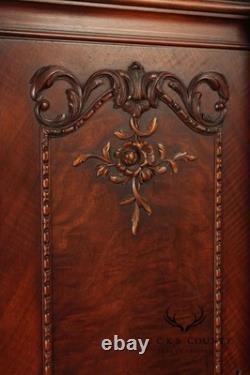 Georgian Style Hand Painted Mahogany Breakfront Cabinet