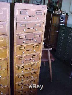Globe Wernicke Antique Oak Card Catalog File Cabinet